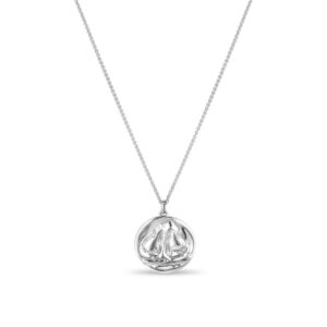 White Gold  Doves Pendant Necklace  (20 " Chain)