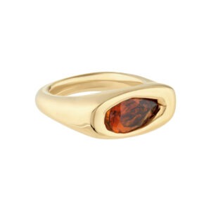 Gold Signet Ring with Madeira Colored Gemstone